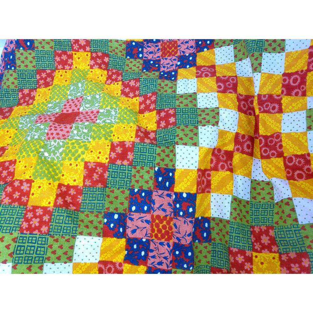 Vintage 1970s Gloria Vanderbilt Bloomcraft Patchwork Cotton Fabric 4 Yards Craft